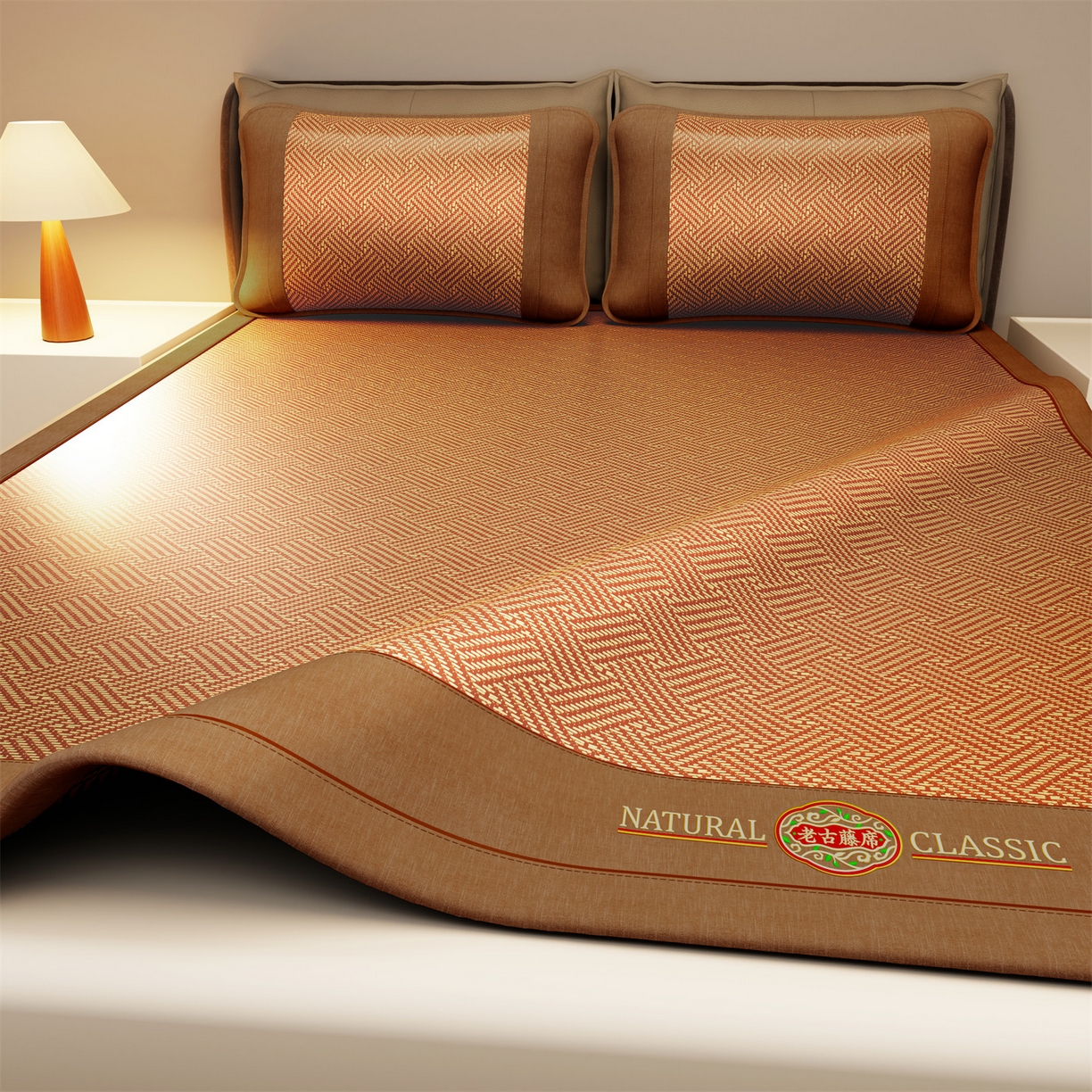 （总）绒艺席业 2026年新款加密双面古藤席