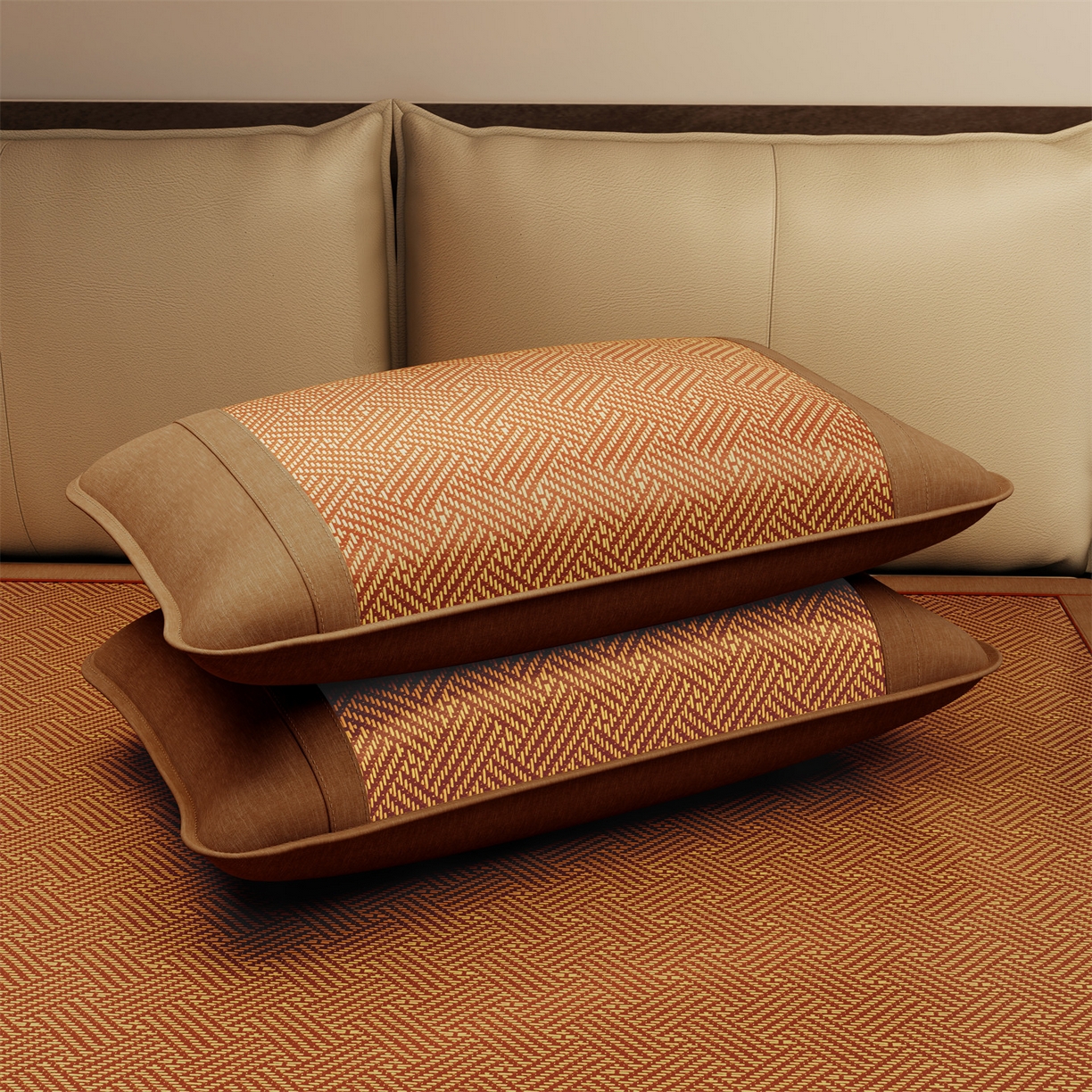 91家纺网 家纺一手货源 找家纺 绒艺席业 2026年新款加密双面古藤席 老古藤席