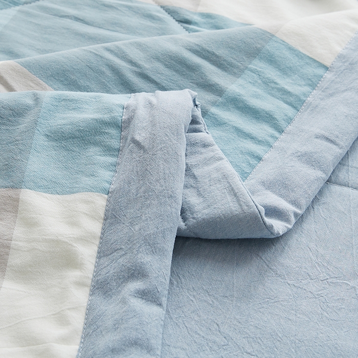 91家纺网 家纺一手货源 找家纺 格子铺 2026新款水洗棉格子系列棉花被夏被夏凉被空调被 雅致