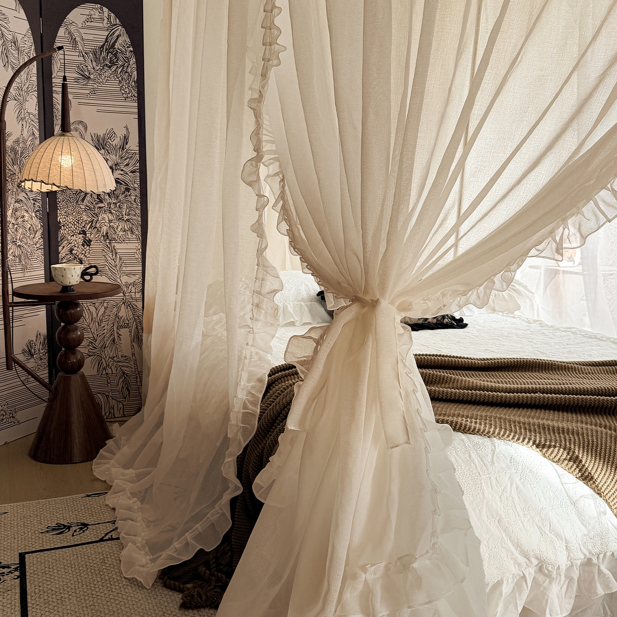 91家纺网 家纺一手货源 找家纺 （总）都市缘蚊帐 2026新款3302多丽棉纱伸缩宫廷蚊帐