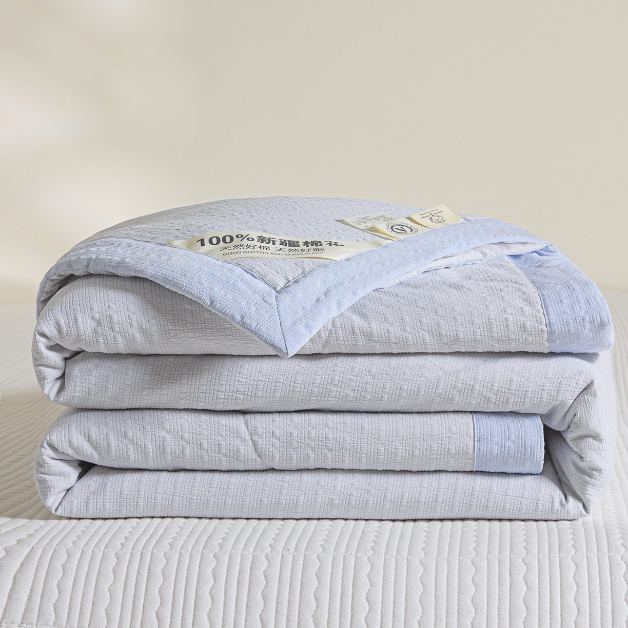 利欧 2026新款A类提花泡泡棉花夏被夏凉被空调被 泡泡灰