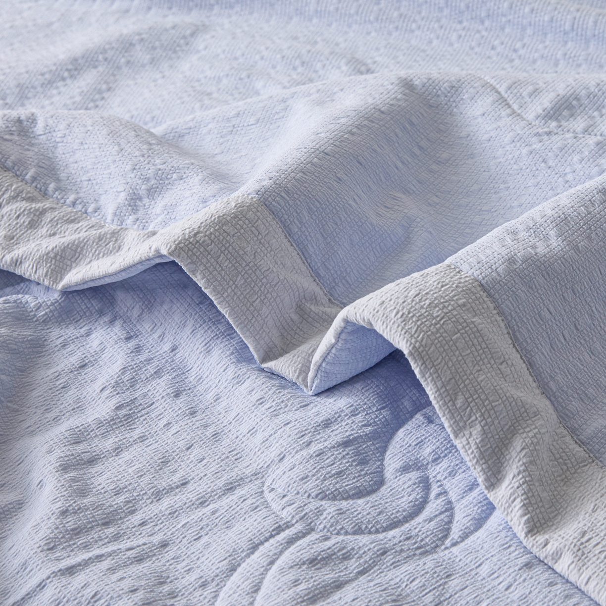 91家纺网 家纺一手货源 找家纺 利欧 2026新款A类提花泡泡棉花夏被夏凉被空调被 泡泡蓝