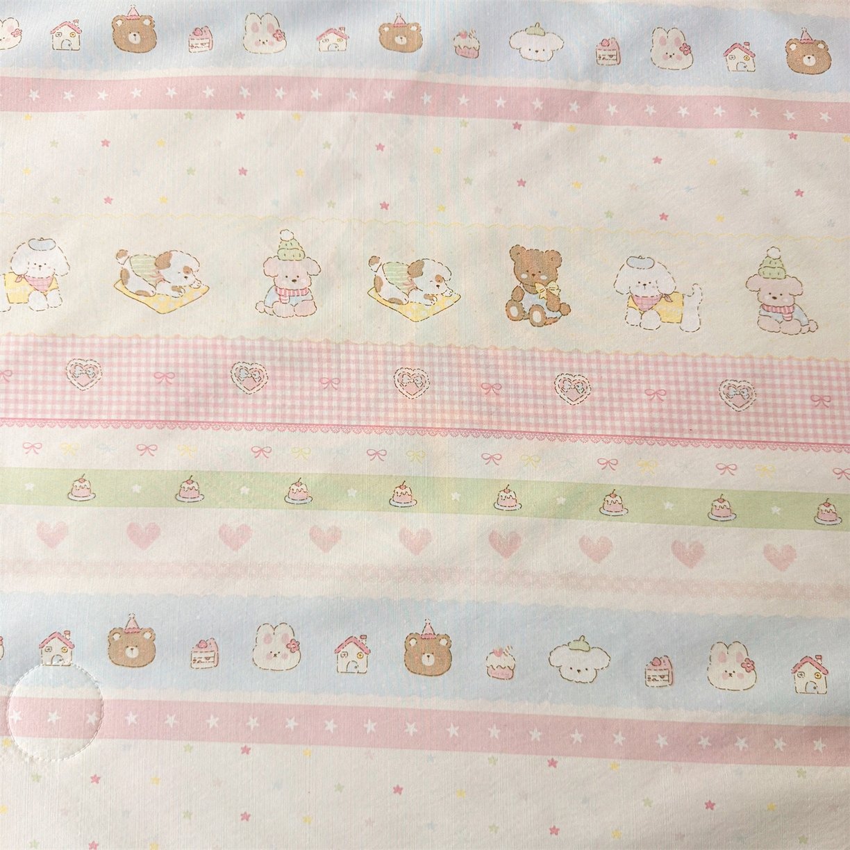 91家纺网 家纺一手货源 找家纺 雯豆家纺 2026春夏新款A类凉感花边床盖三件套 花边床盖-熊趣小窝