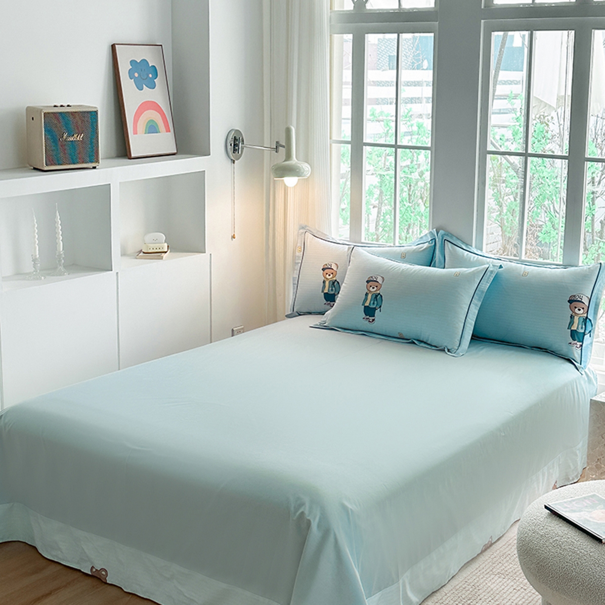 91家纺网 家纺一手货源 找家纺 眷恋家纺 2026新款全棉春夏铂金棉13376数码印花四件套 圆梦青春-兰