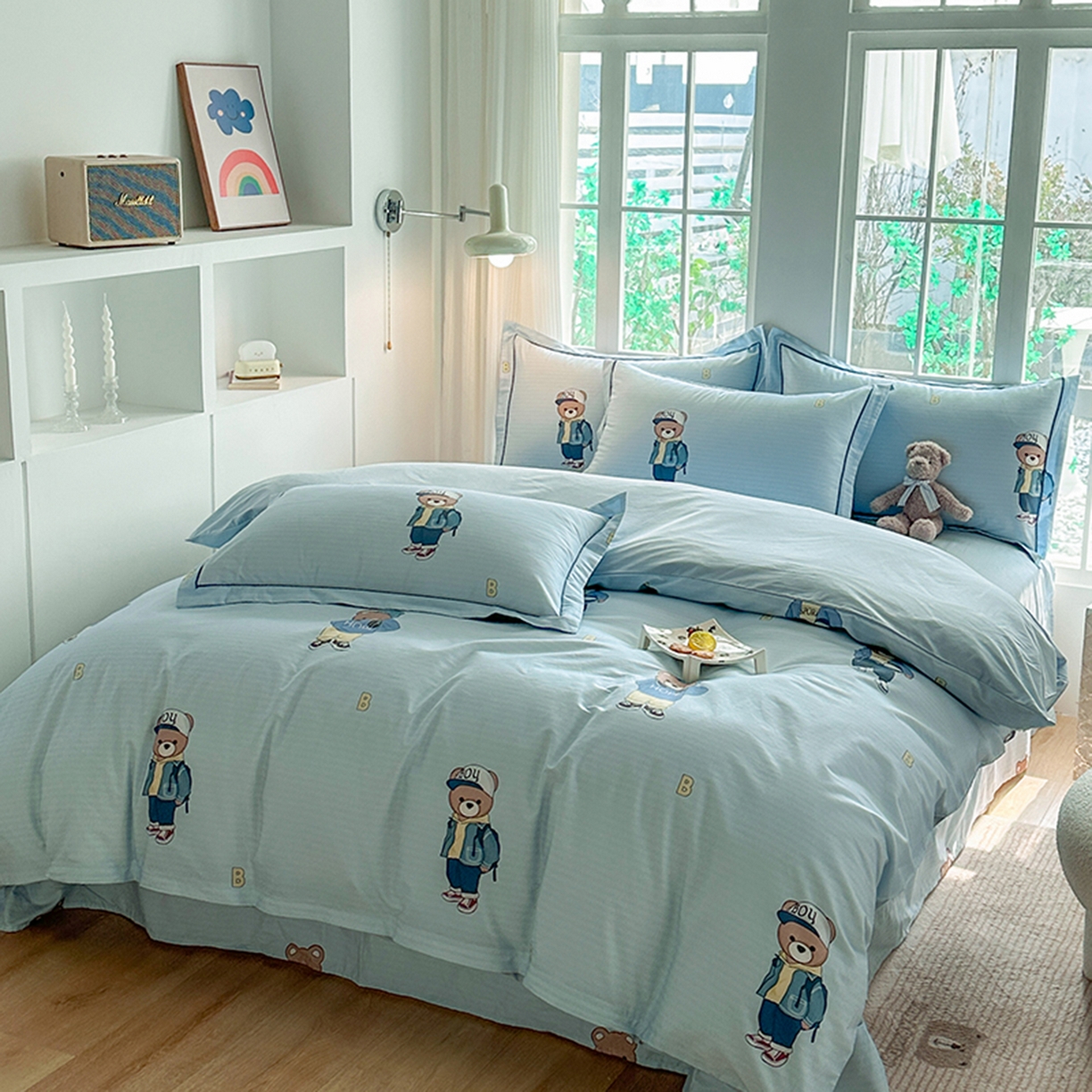 91家纺网 家纺一手货源 找家纺 眷恋家纺 2026新款全棉春夏铂金棉13376数码印花四件套 圆梦青春-兰