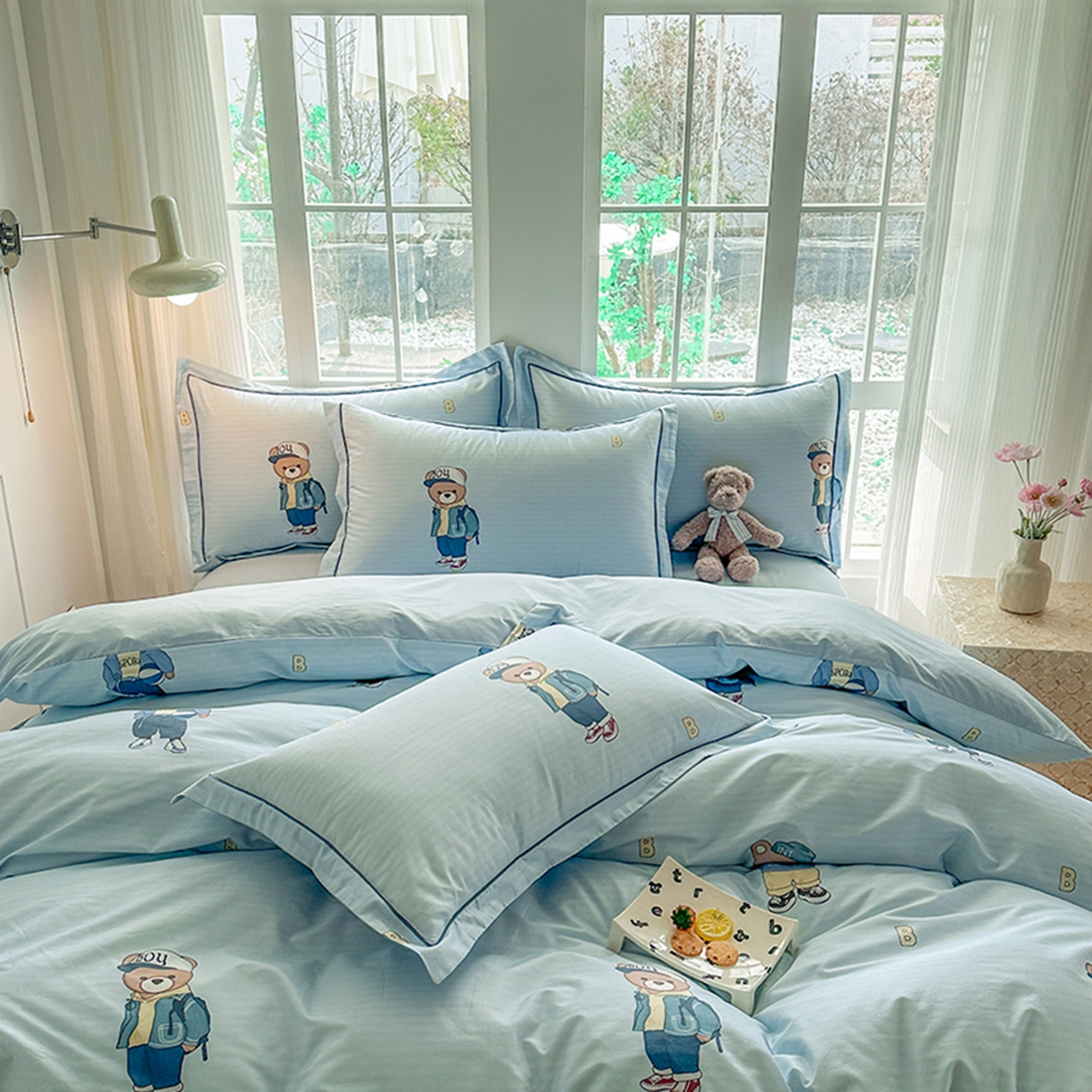 91家纺网 家纺一手货源 找家纺 眷恋家纺 2026新款全棉春夏铂金棉13376数码印花四件套 圆梦青春-兰