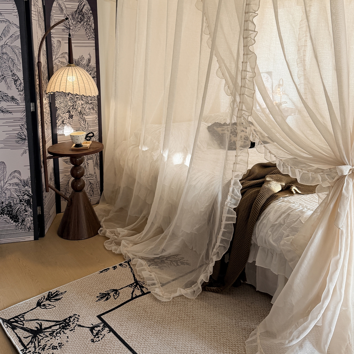 91家纺网 家纺一手货源 找家纺 （总）都市缘蚊帐 2026年新款3303多丽棉纱纯色款轨道蚊帐1.5m 1.8m