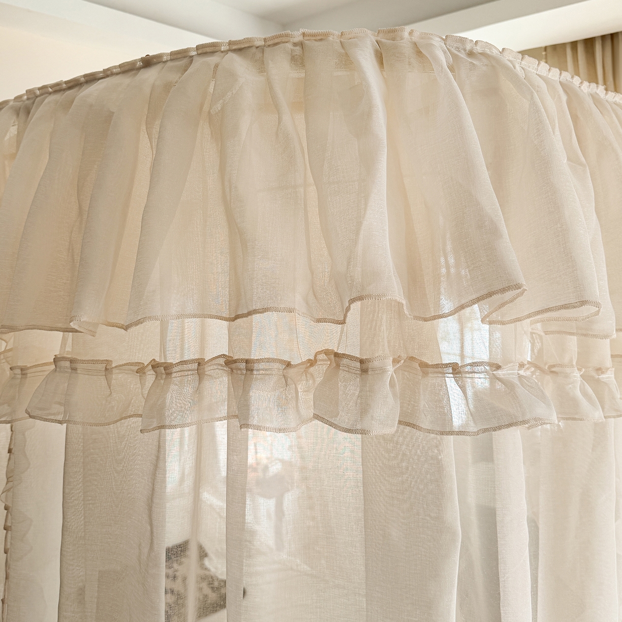 91家纺网 家纺一手货源 找家纺 （总）都市缘蚊帐 2026年新款3303多丽棉纱纯色款轨道蚊帐1.5m 1.8m