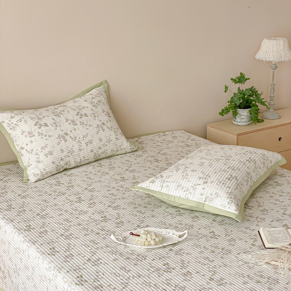 91家纺网 家纺一手货源 找家纺 黛舒家居 2026年春夏款纱洗莫代尔夹棉单床单床单单件床单三件套 浅夏繁花