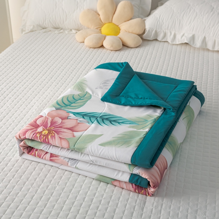 91家纺网 家纺一手货源 找家纺 美丽折家纺 2026新款乳胶被夏凉被空调被 繁花似锦