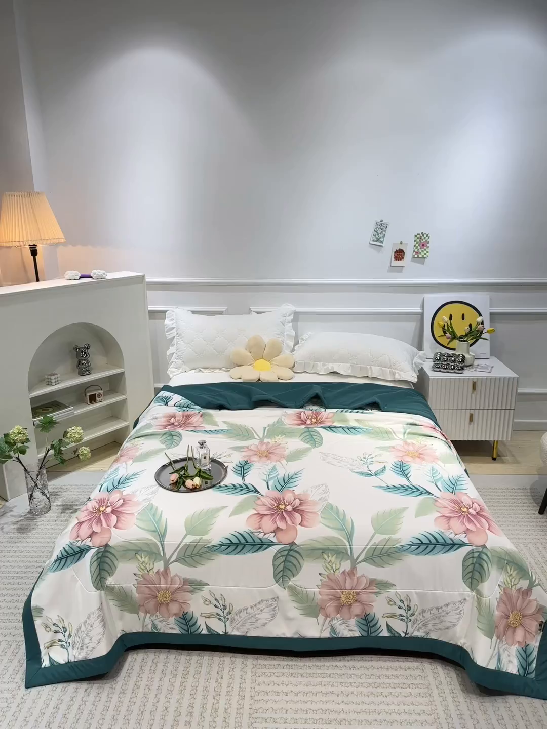 91家纺网 家纺一手货源 找家纺 美丽折家纺 2026新款乳胶被夏凉被空调被 繁花似锦