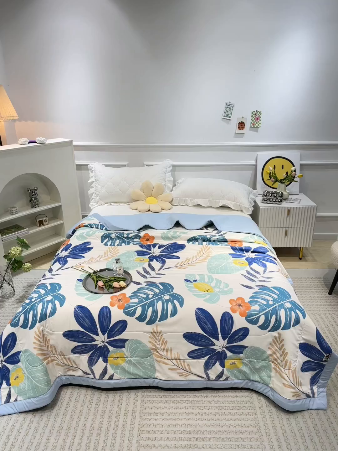 91家纺网 家纺一手货源 找家纺 美丽折家纺 2026新款乳胶被夏凉被空调被 春暖花开