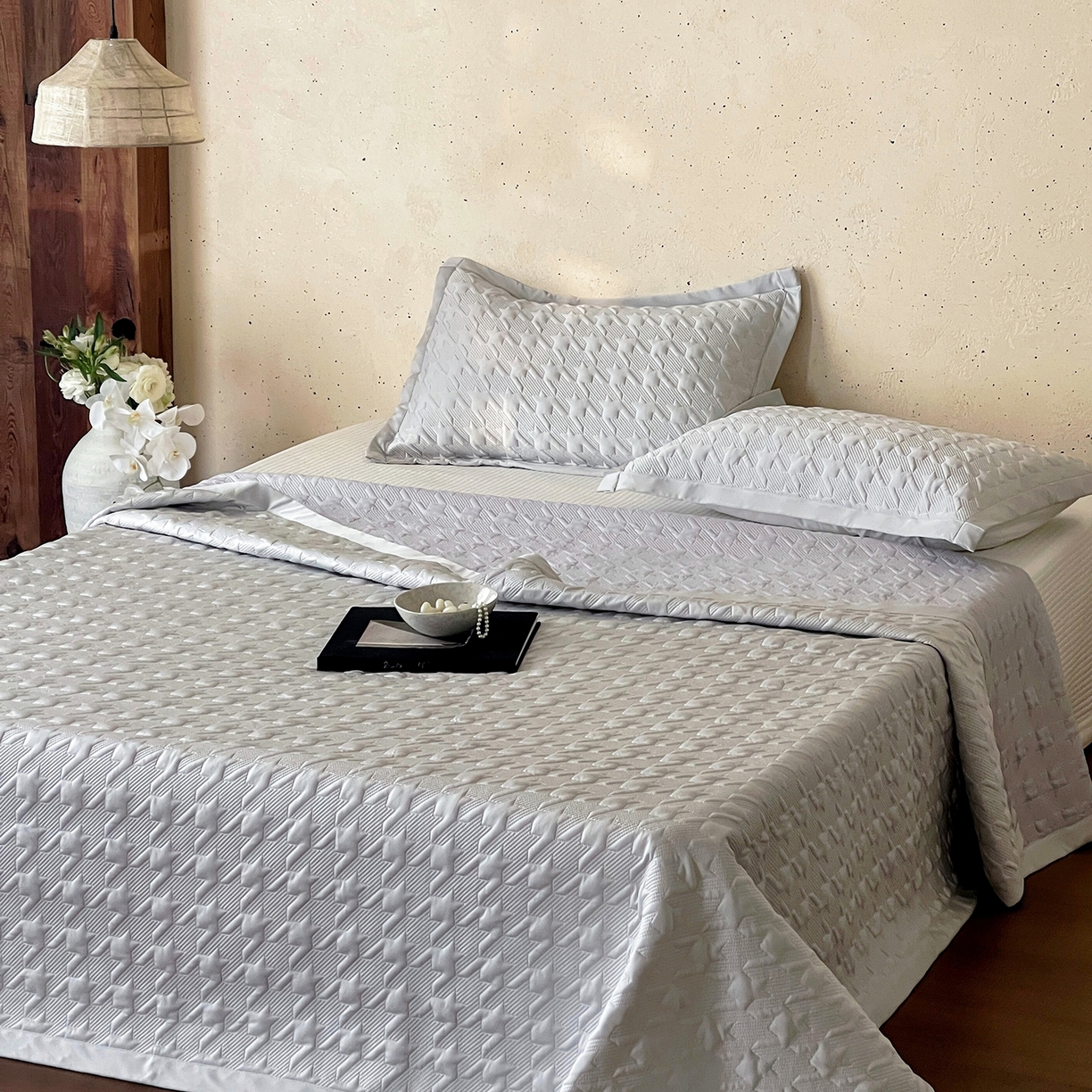 傲蕾良品 2026新款韩国高量子冰丝床盖款软凉席 银光灰