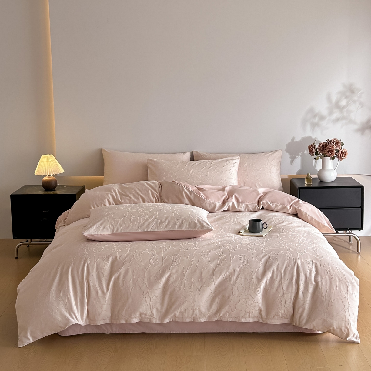 91家纺网 家纺一手货源 找家纺 （总）曼之夏 2026新款60支全棉水洗浮雕提花四件套