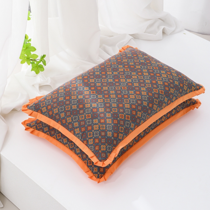 91家纺网 家纺一手货源 找家纺 （总）仁宇枕业 2026新款全棉提花双层纱花边款儿童成人荞麦棉花乳胶枕头枕芯