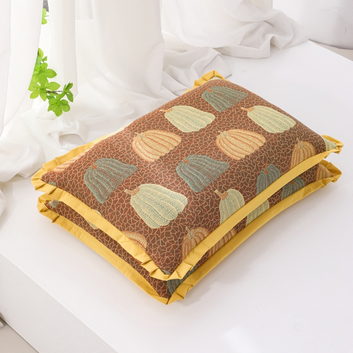 91家纺网 家纺一手货源 找家纺 （总）仁宇枕业 2026新款全棉提花双层纱花边款儿童成人荞麦棉花乳胶枕头枕芯