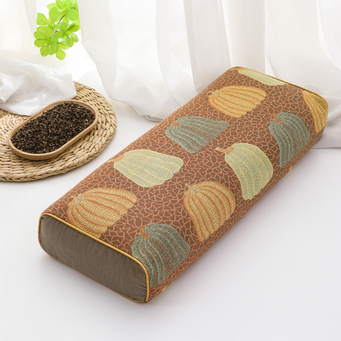 91家纺网 家纺一手货源 找家纺 （总）仁宇枕业 2026新款全棉提花双层纱金条款荞麦枕头枕芯