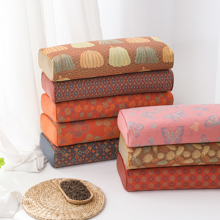 91家纺网 家纺一手货源 找家纺 （总）仁宇枕业 2026新款全棉提花双层纱金条款荞麦枕头枕芯