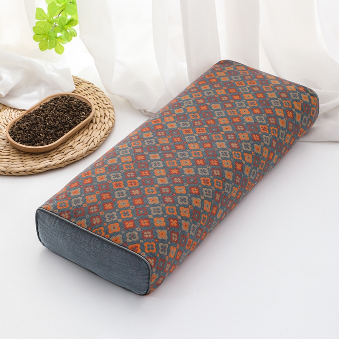 91家纺网 家纺一手货源 找家纺 （总）仁宇枕业 2026新款全棉提花双层纱金条款荞麦枕头枕芯