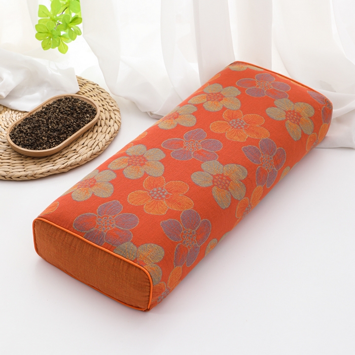 91家纺网 家纺一手货源 找家纺 （总）仁宇枕业 2026新款全棉提花双层纱金条款荞麦枕头枕芯