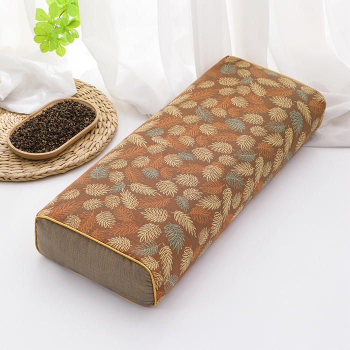 91家纺网 家纺一手货源 找家纺 （总）仁宇枕业 2026新款全棉提花双层纱金条款荞麦枕头枕芯