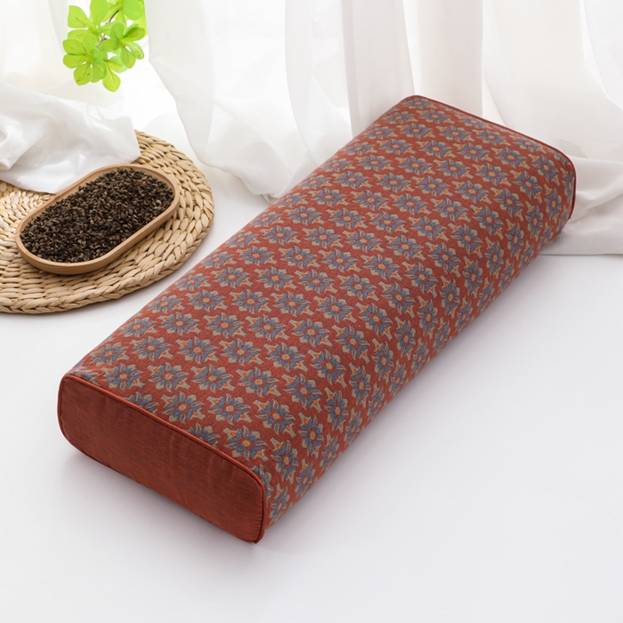 91家纺网 家纺一手货源 找家纺 （总）仁宇枕业 2026新款全棉提花双层纱金条款荞麦枕头枕芯