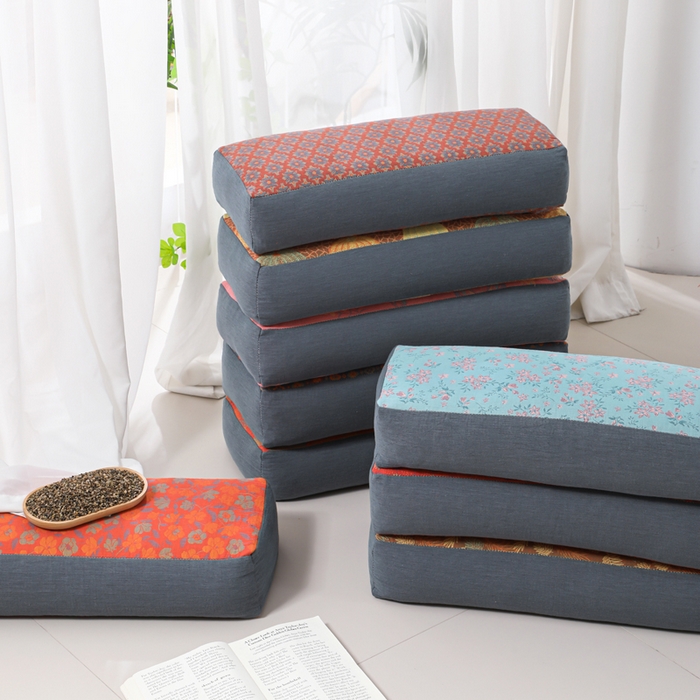 （总）仁宇枕业 2026新款全棉提花双层纱宽边长款荞麦枕头枕芯