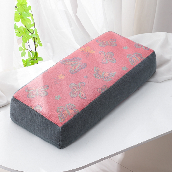 91家纺网 家纺一手货源 找家纺 （总）仁宇枕业 2026新款全棉提花双层纱宽边长款荞麦枕头枕芯