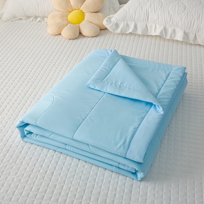 91家纺网 家纺一手货源 找家纺 美丽折家纺 2026新款乳胶被夏凉被空调被 蓝色