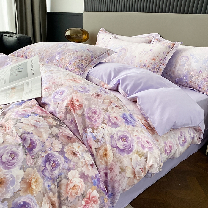 91家纺网 家纺一手货源 找家纺 （总）眷恋家纺 2026新款全棉春夏铂金棉13376数码印花四件套