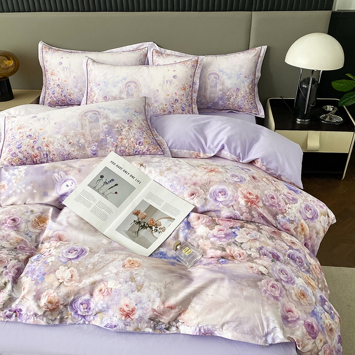 91家纺网 家纺一手货源 找家纺 （总）眷恋家纺 2026新款全棉春夏铂金棉13376数码印花四件套