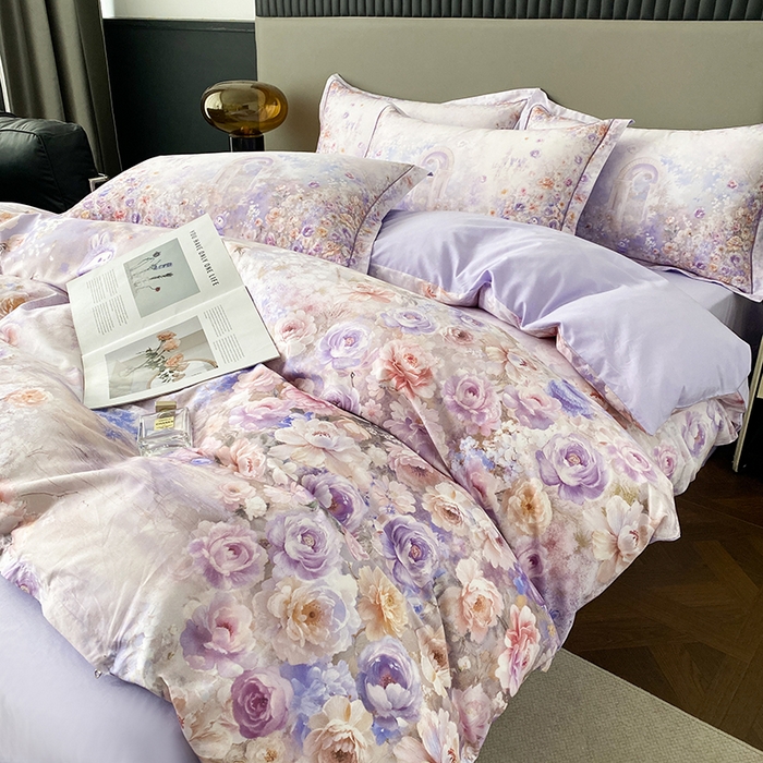 91家纺网 家纺一手货源 找家纺 （总）眷恋家纺 2026新款全棉春夏铂金棉13376数码印花四件套