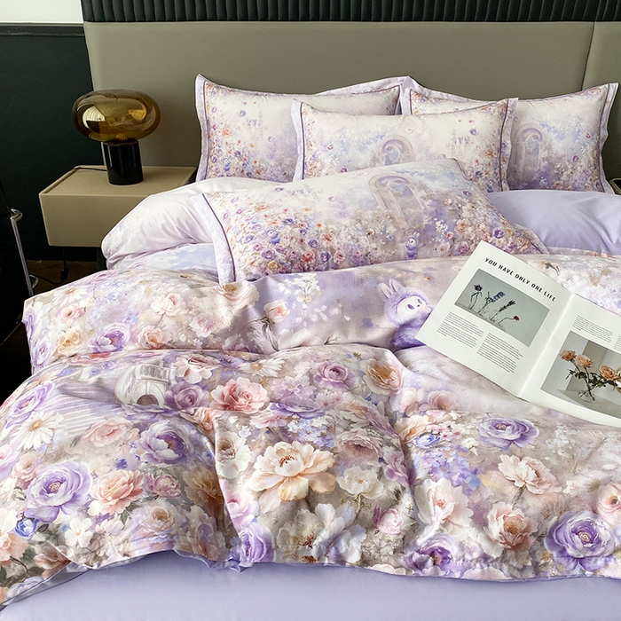 91家纺网 家纺一手货源 找家纺 （总）眷恋家纺 2026新款全棉春夏铂金棉13376数码印花四件套