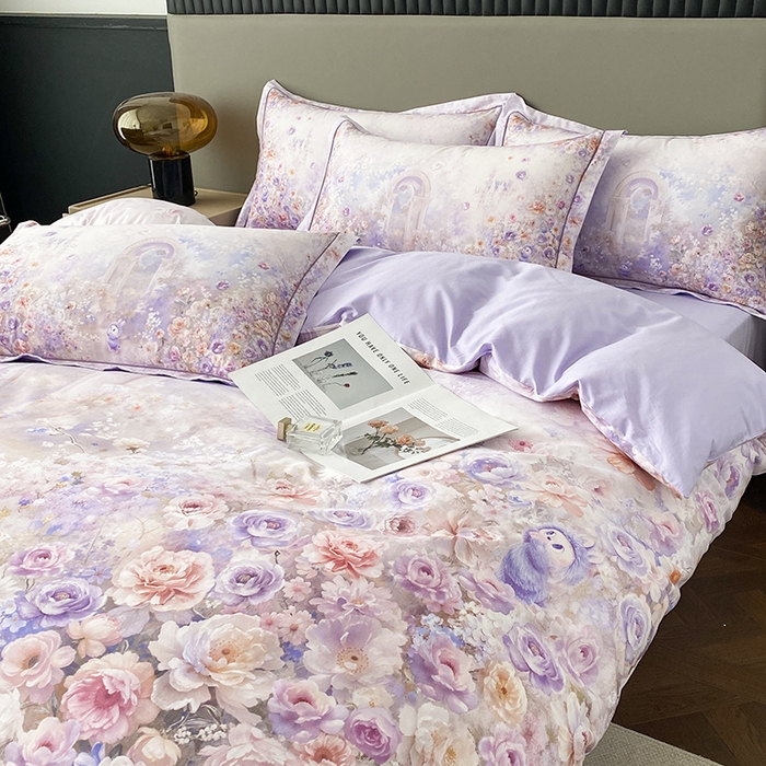 91家纺网 家纺一手货源 找家纺 （总）眷恋家纺 2026新款全棉春夏铂金棉13376数码印花四件套