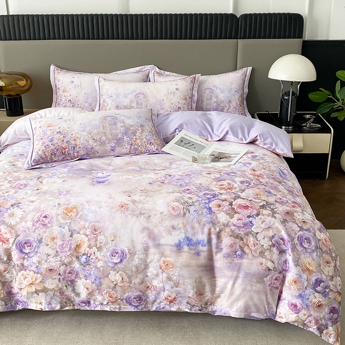 91家纺网 家纺一手货源 找家纺 （总）眷恋家纺 2026新款全棉春夏铂金棉13376数码印花四件套