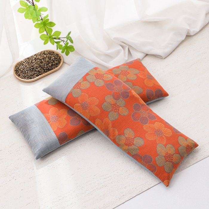 91家纺网 家纺一手货源 找家纺 （总）仁宇枕业 2026新款全棉提花双层纱拼色款腰枕头枕护颈枕头枕芯