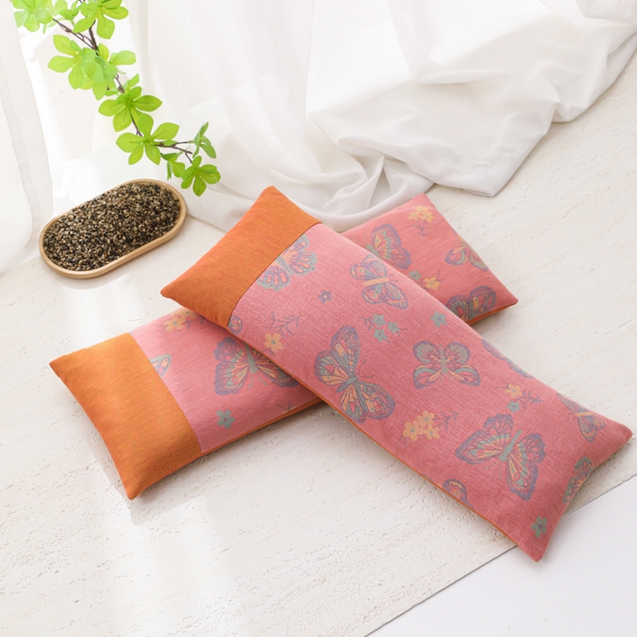 91家纺网 家纺一手货源 找家纺 （总）仁宇枕业 2026新款全棉提花双层纱拼色款腰枕头枕护颈枕头枕芯