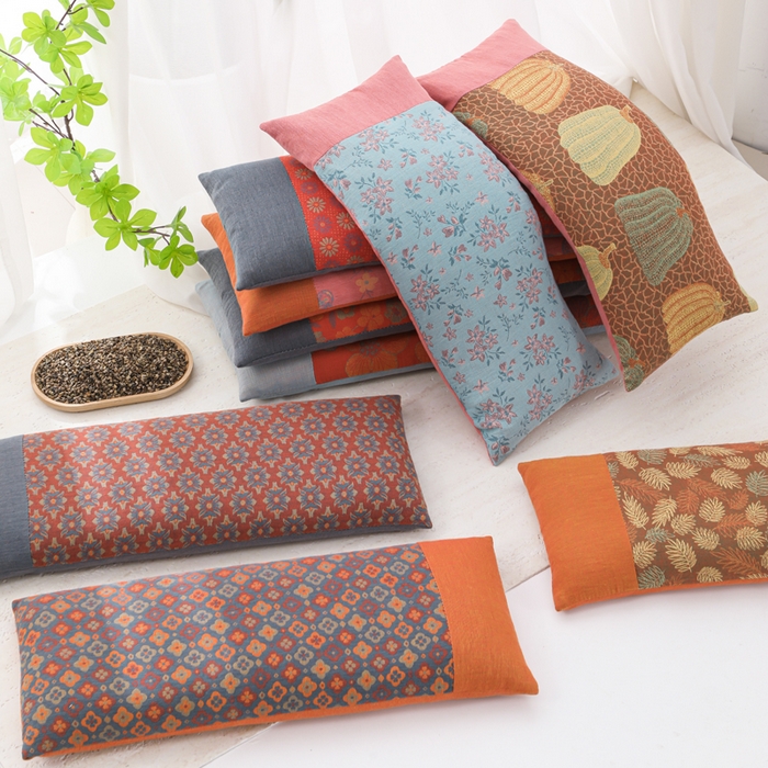 91家纺网 家纺一手货源 找家纺 （总）仁宇枕业 2026新款全棉提花双层纱拼色款腰枕头枕护颈枕头枕芯