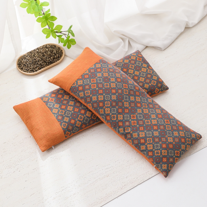 91家纺网 家纺一手货源 找家纺 （总）仁宇枕业 2026新款全棉提花双层纱拼色款腰枕头枕护颈枕头枕芯