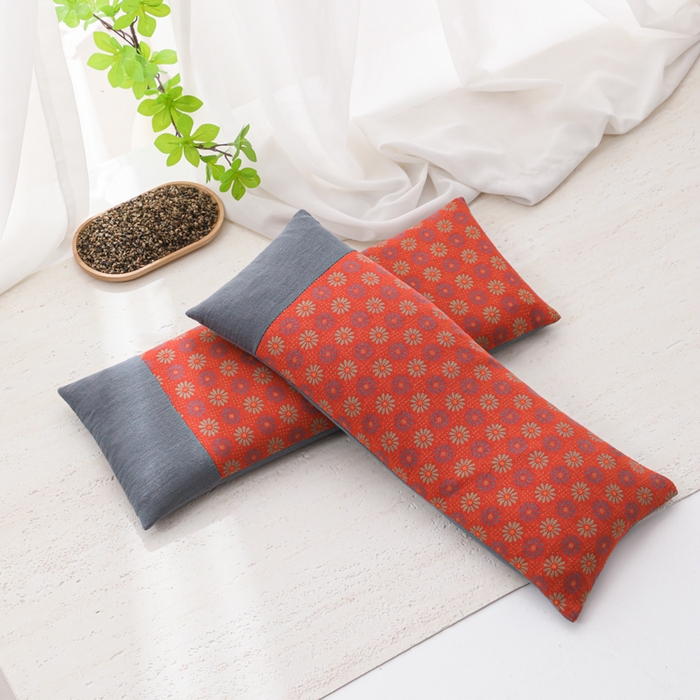 91家纺网 家纺一手货源 找家纺 （总）仁宇枕业 2026新款全棉提花双层纱拼色款腰枕头枕护颈枕头枕芯