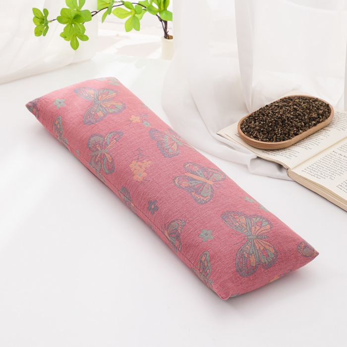 91家纺网 家纺一手货源 找家纺 （总）仁宇枕业 2026新款全棉提花双层纱腰枕头枕护颈荞麦枕头枕芯