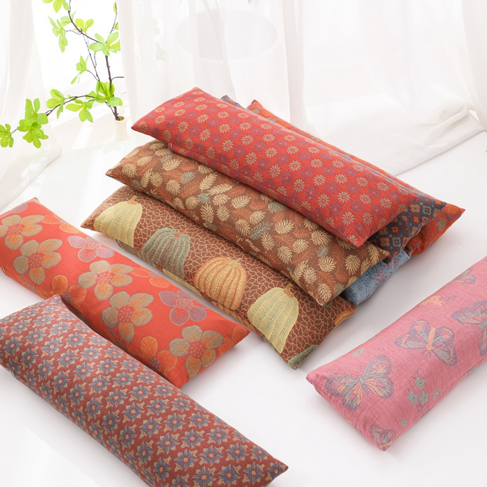 91家纺网 家纺一手货源 找家纺 （总）仁宇枕业 2026新款全棉提花双层纱腰枕头枕护颈荞麦枕头枕芯