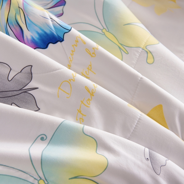 91家纺网 家纺一手货源 找家纺 美丽折家纺 2026新款乳胶被夏凉被空调被 七彩蝴蝶