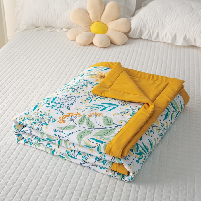 91家纺网 家纺一手货源 找家纺 美丽折家纺 2026新款乳胶被夏凉被空调被 浅尝春色