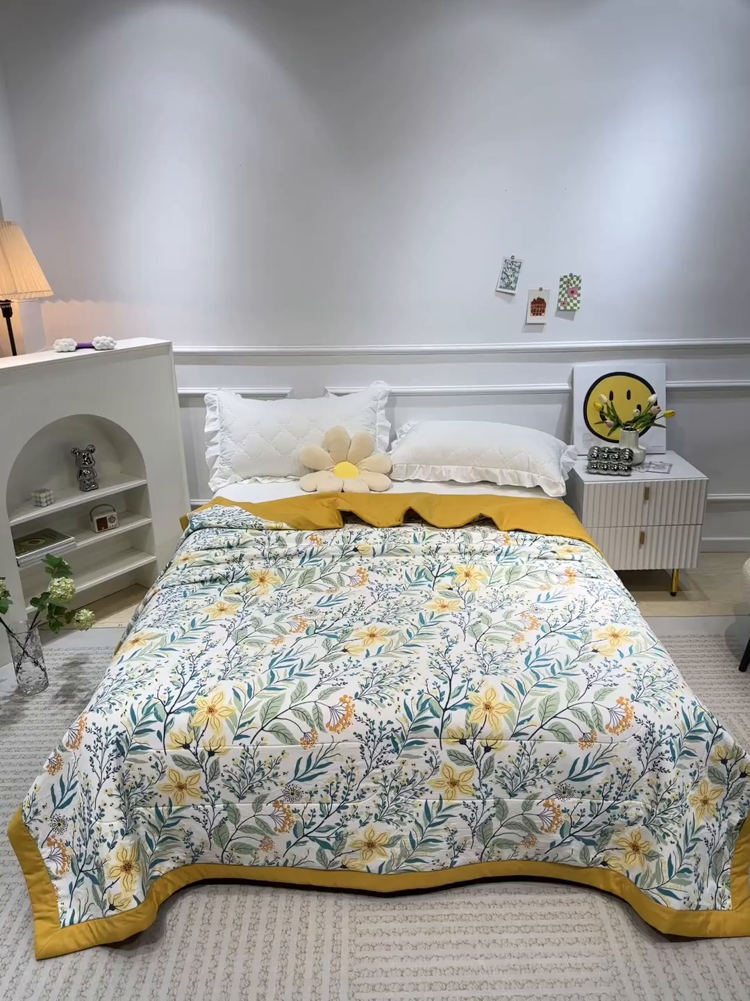 91家纺网 家纺一手货源 找家纺 美丽折家纺 2026新款乳胶被夏凉被空调被 浅尝春色