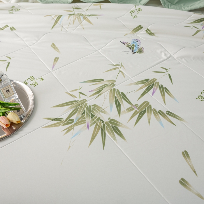 91家纺网 家纺一手货源 找家纺 美丽折家纺 2026新款乳胶被夏凉被空调被 青竹晚风