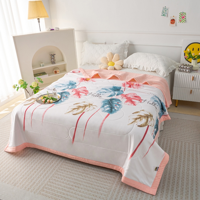 91家纺网 家纺一手货源 找家纺 美丽折家纺 2026新款乳胶被夏凉被空调被 清新夏日