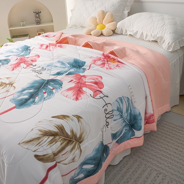 91家纺网 家纺一手货源 找家纺 美丽折家纺 2026新款乳胶被夏凉被空调被 清新夏日