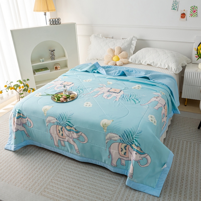 91家纺网 家纺一手货源 找家纺 美丽折家纺 2026新款乳胶被夏凉被空调被 泰象