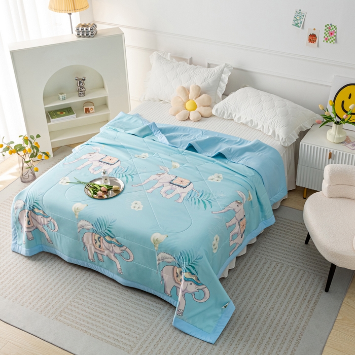 91家纺网 家纺一手货源 找家纺 美丽折家纺 2026新款乳胶被夏凉被空调被 泰象